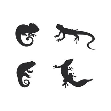Animal vector lizard salamander gecko crocodile and reptiles design logo Illustrazione stock