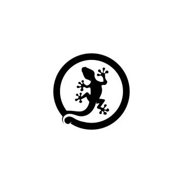 Animal vector lizard salamander gecko crocodile and reptiles design logo Stock Illustration