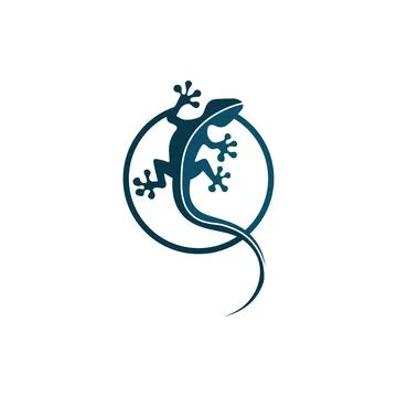 Animal vector lizard salamander gecko crocodile and reptiles design logo Illustrazione stock