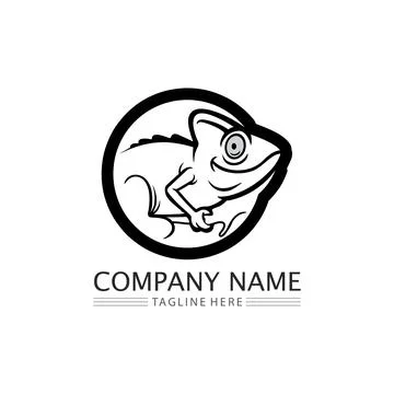 Animal vector lizard salamander gecko crocodile and reptiles design logo Stock Illustration