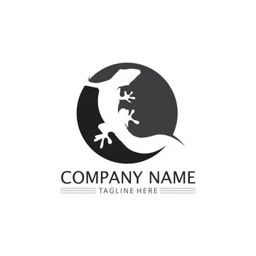 Animal vector lizard salamander gecko crocodile and reptiles design logo Illustrazione stock