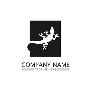 Animal vector lizard salamander gecko crocodile and reptiles design logo Stock Illustration