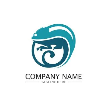 Animal vector lizard salamander gecko crocodile and reptiles design logo Stock Illustration