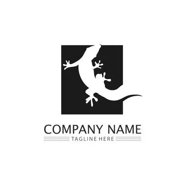 Animal vector lizard salamander gecko crocodile and reptiles design logo Stock Illustration
