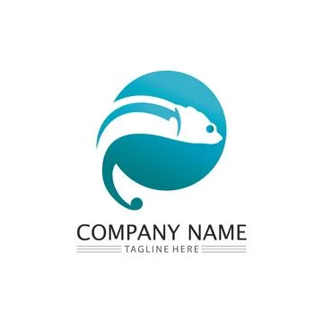 Animal vector lizard salamander gecko crocodile and reptiles design logo Stock Illustration