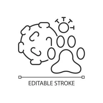 Animal virus linear icon 스톡 일러스트