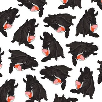 Animal wild boar pattern Stock Illustration