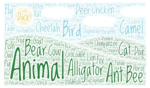 Animal Word Cloud Stock Illustration