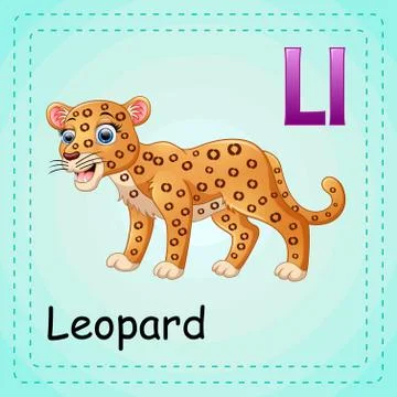 Animals alphabet: L is for Leopard Stock Illustration