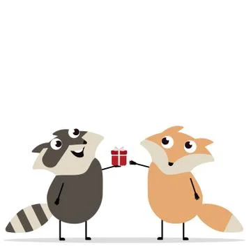 Animals and gifts vector Stock Illustration
