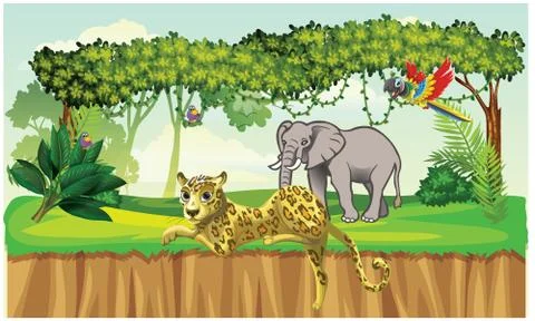 Animals are in the zoo Stock Illustration