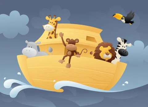 Animals in the ark Stock Illustration