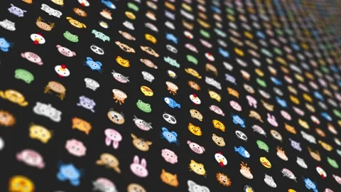 Animals background icons Video stock 140520363