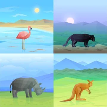 Animals Background Set Stockillustratie