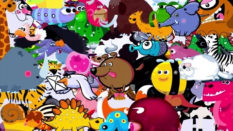 Animals cartoon animation | Stock Video | Pond5