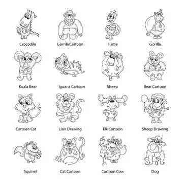 Animals Cartoons Vectors Bundle イラスト素材