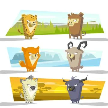 Animals collection team Stock Illustration