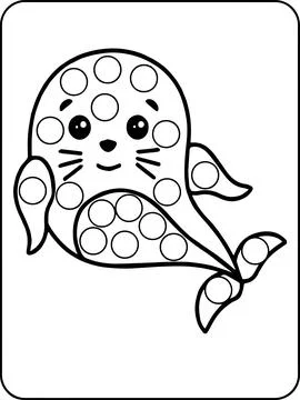 Animals Dot Markers Activity Pages Stock-Illustration