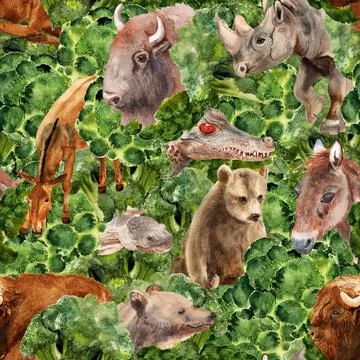 Animals in the forest Stock Illustration