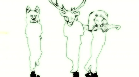 Animals Head Dancer-03 Stock Footage 36059811