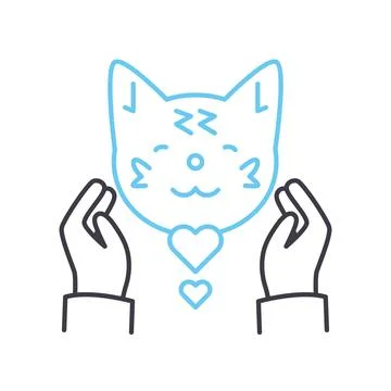 Animals help line icon, outline symbol, vector illustration, concept sign Stock Illustration