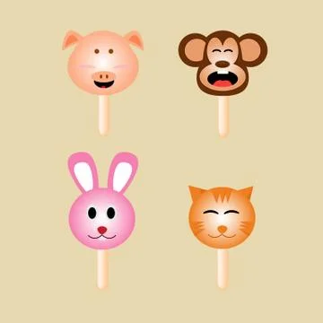 Animals Ice Cream Stock Illustration