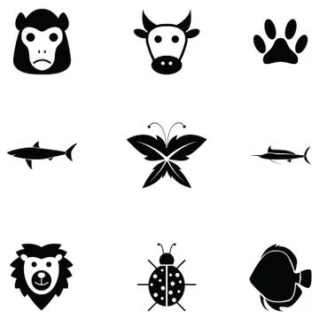 Animals icon set Stock Illustration