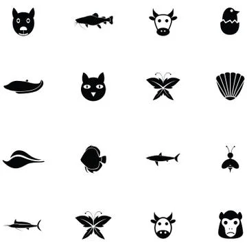 Animals icon set Illustrazione stock