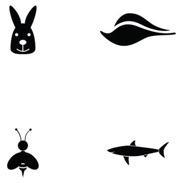 Animals icon set Stock Illustration