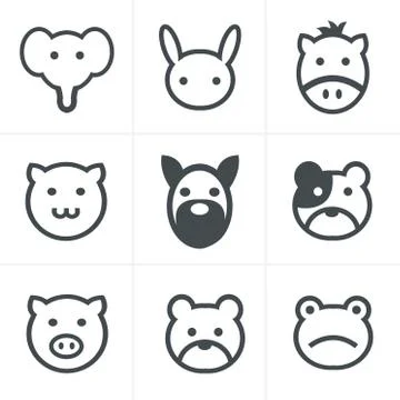 Animals icons Illustrazione stock
