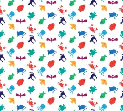 Animals icons seamless pattern Illustrazione stock