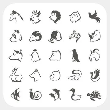 Animals icons set Stock Illustration