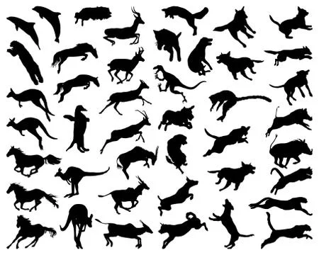Animals in a jump Stock Illustration