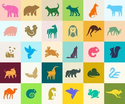 Animals logos collection Stock Illustration
