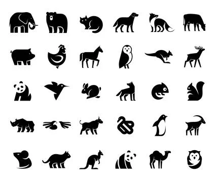 Animals logos collection Stock Illustration