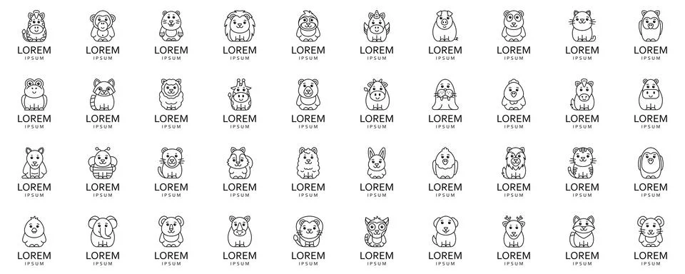 Animals logos collection 스톡 일러스트