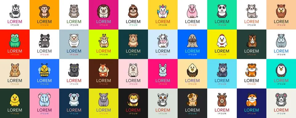 Animals logos collection Stock Illustration