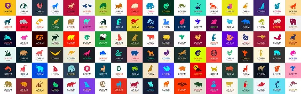 Animals logos collection Stock Illustration