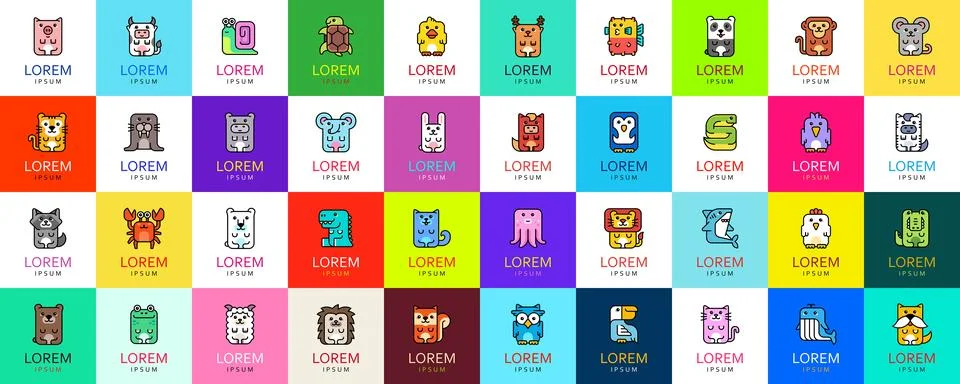 Animals logos collection Stock Illustration