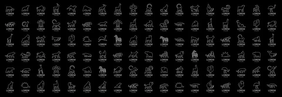 Animals logos collection Stock Illustration
