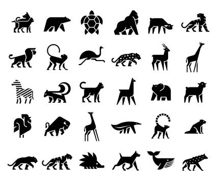 Animals logos collection Stock Illustration