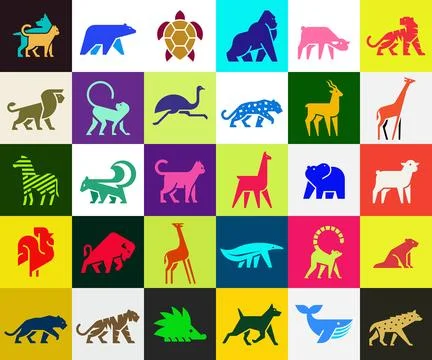 Animals logos collection Illustrazione stock