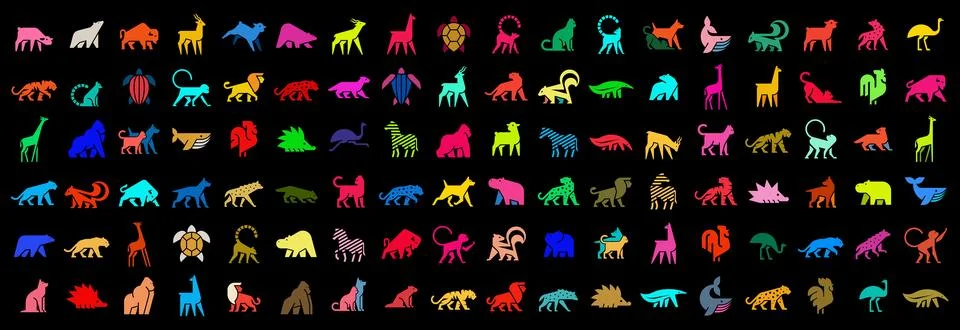 Animals logos collection Stock Illustration