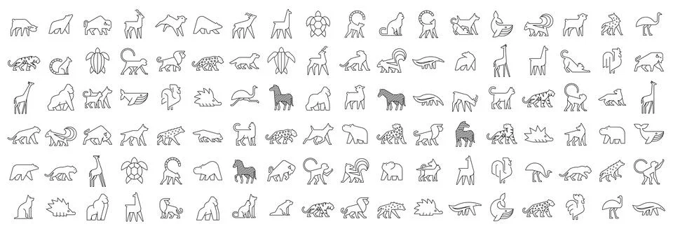 Animals logos collection Stock Illustration