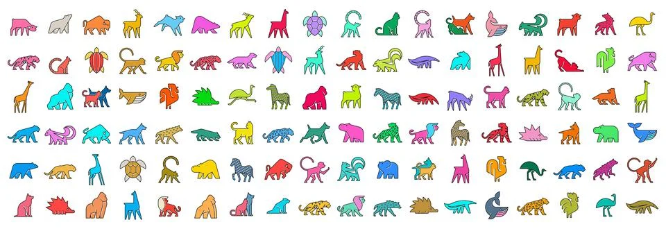 Animals logos collection Stock Illustration