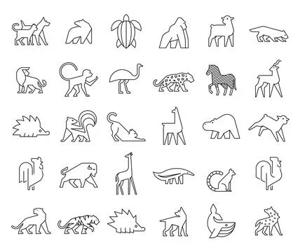 Animals logos collection Stock Illustration