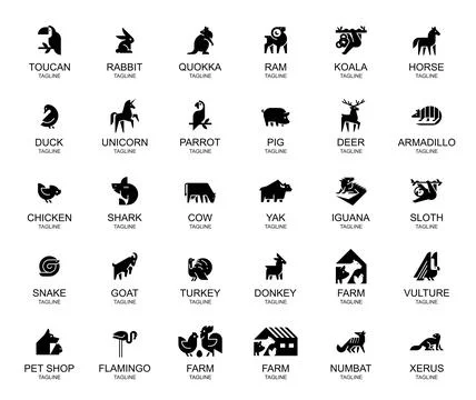 Animals logos collection Stock Illustration