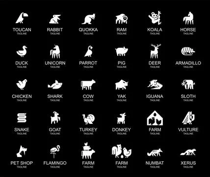 Animals logos collection 스톡 일러스트