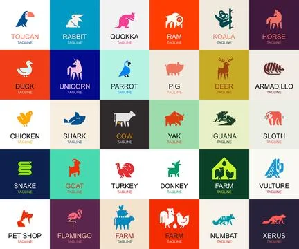 Animals logos collection Stock Illustration