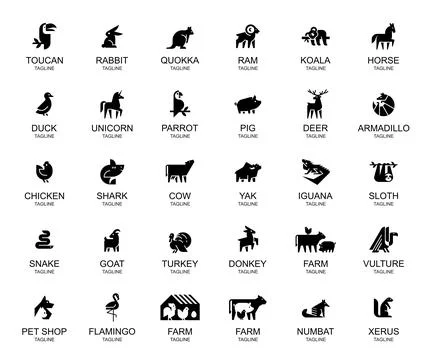 Animals logos collection Stock Illustration